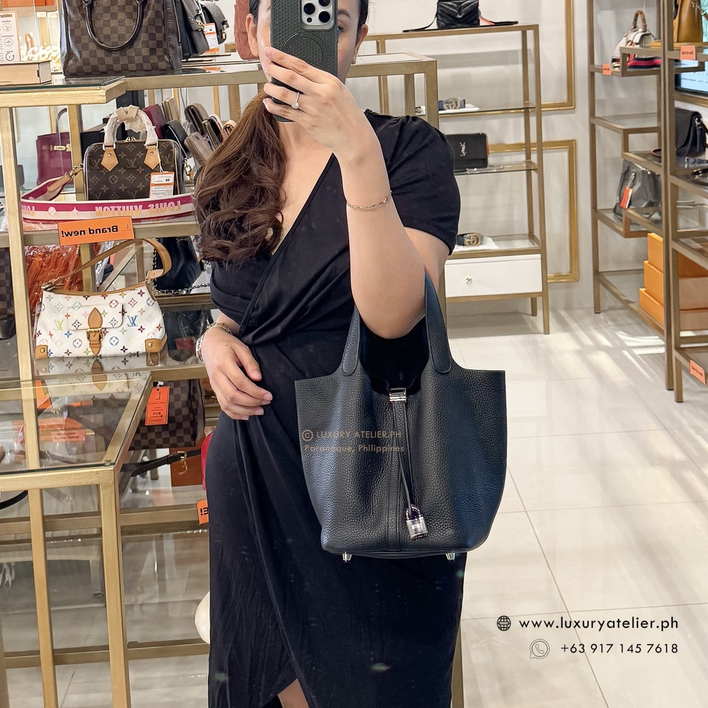 Hermes picotin 22 black sale
